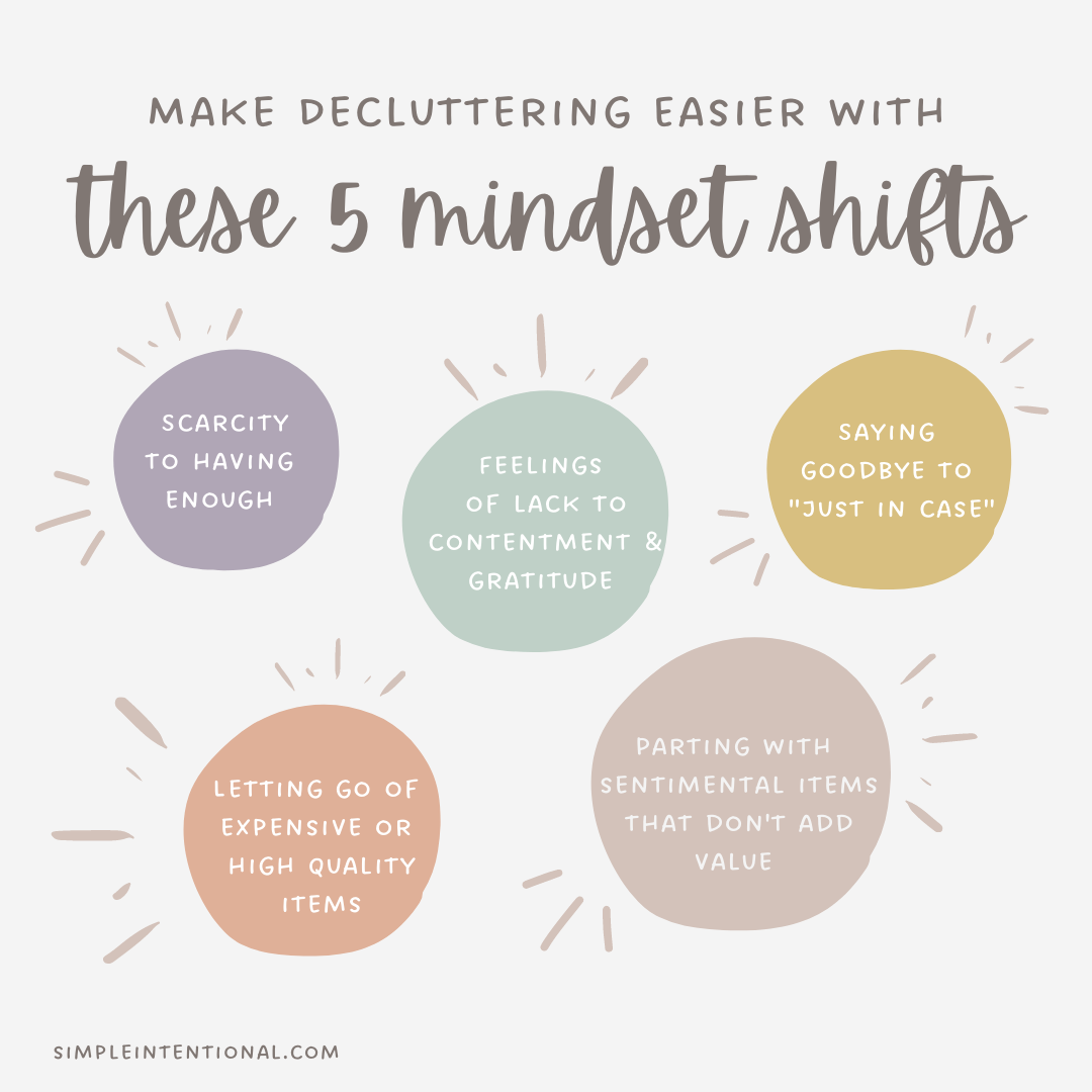 decluttering mindset shifts, mindset shifts to make decluttering easier