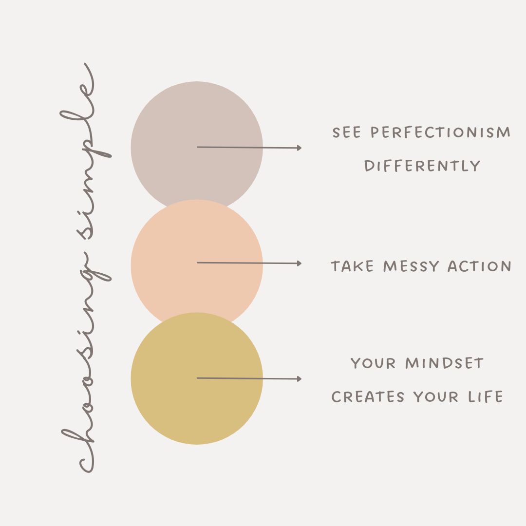 choosing simple, change your mindset, perfectionism, take messy action